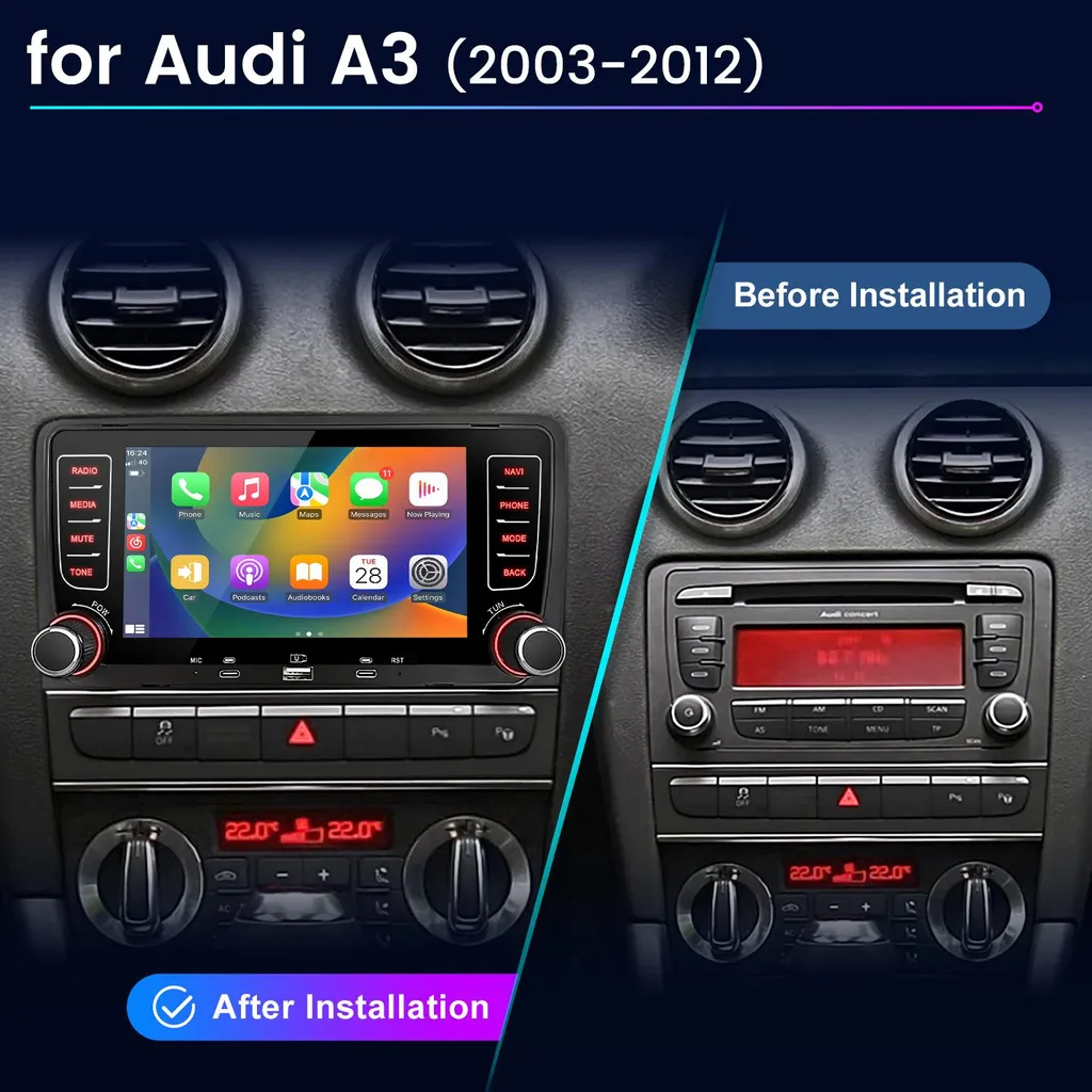 Autoradio Audi A3 S3 RS3 8P 2003-2013 | Android 13 CarPlay 1+32G - 2