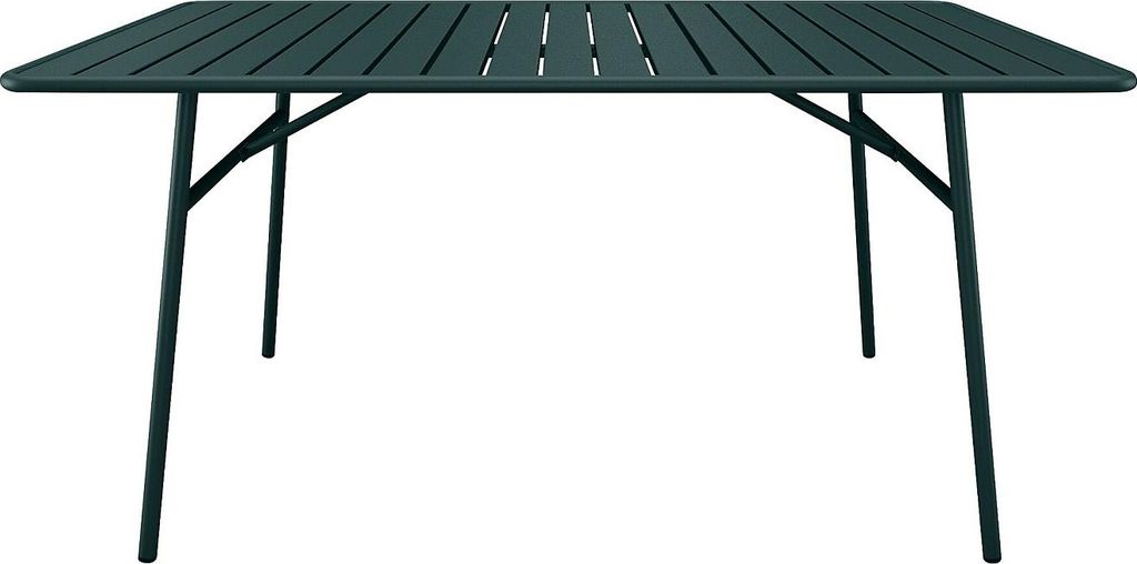 Gartentisch - L. 160 cm - Metall - Tannengrün - MIRMANDE Produktbild 
