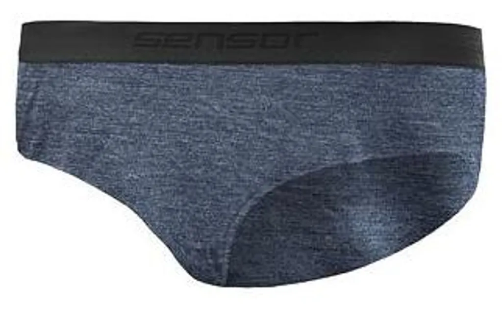 Slip femme anti-odeur Sensor Merino Lite en laine bleu chiné taille S