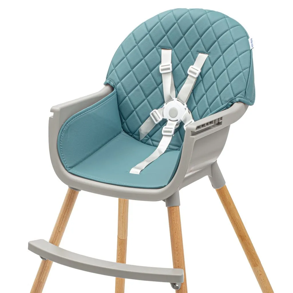 Baby Mix Freja Chaise Haute en Bois pour Bébé - Couleur Vert Poussière