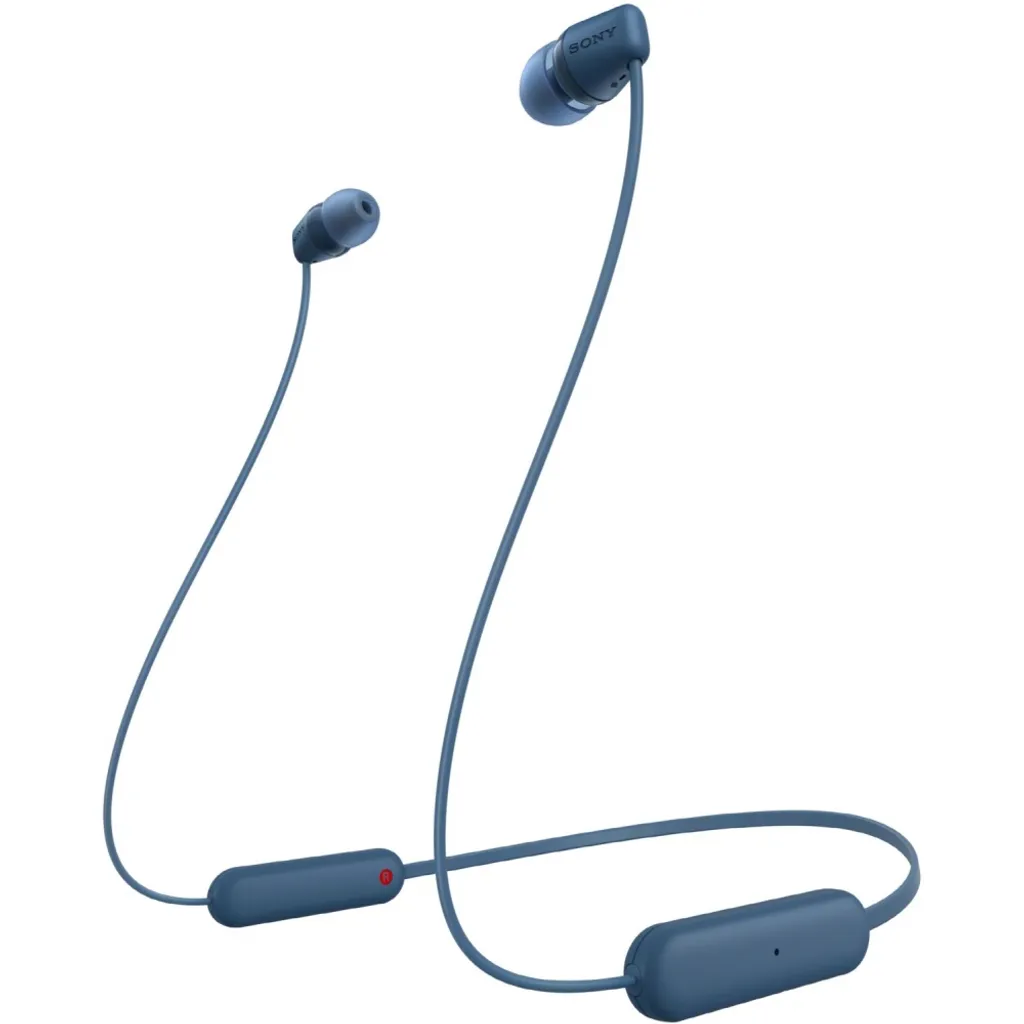 Sony WI-C100 Blu Originali: Auricolari Wireless Leggeri e Resistenti