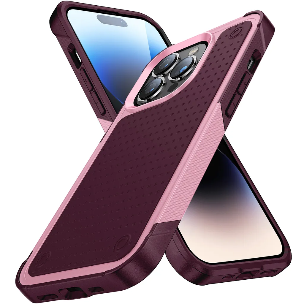 Custodia iPhone 14 Pro Antiurto Militare 2in1 PC/TPU Rosa Rosso