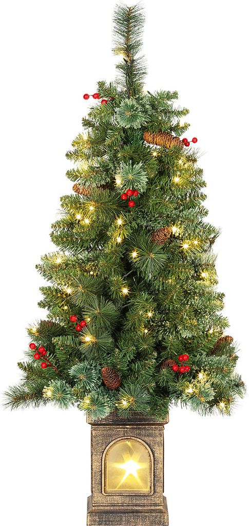 LED-Weihnachtsbaum 120 cm künstlich mit 100 Lichtern, 8 Beleuchtungsmodi, 214 Spitzen, energiesparend