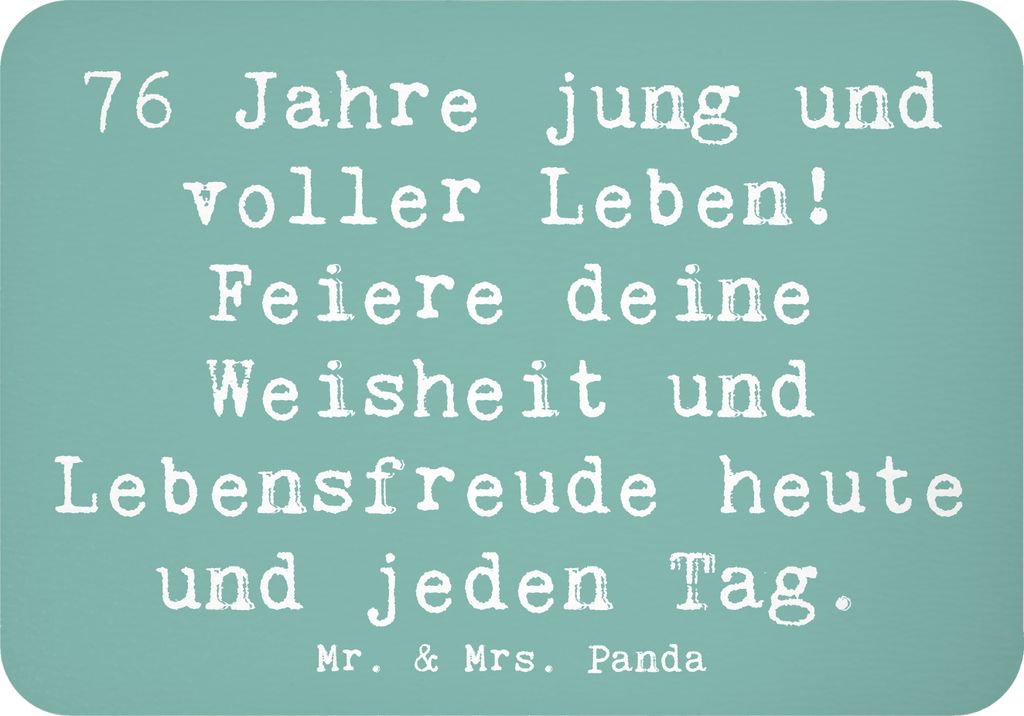 Mr. & Mrs. Panda magnet Spruch 76. Geburtstag Jung und Lebendig - Meeresbrise - Geschenk, Kühlschrankmagnet, Alter, Geburtstagsgeschenk, haftmagne...