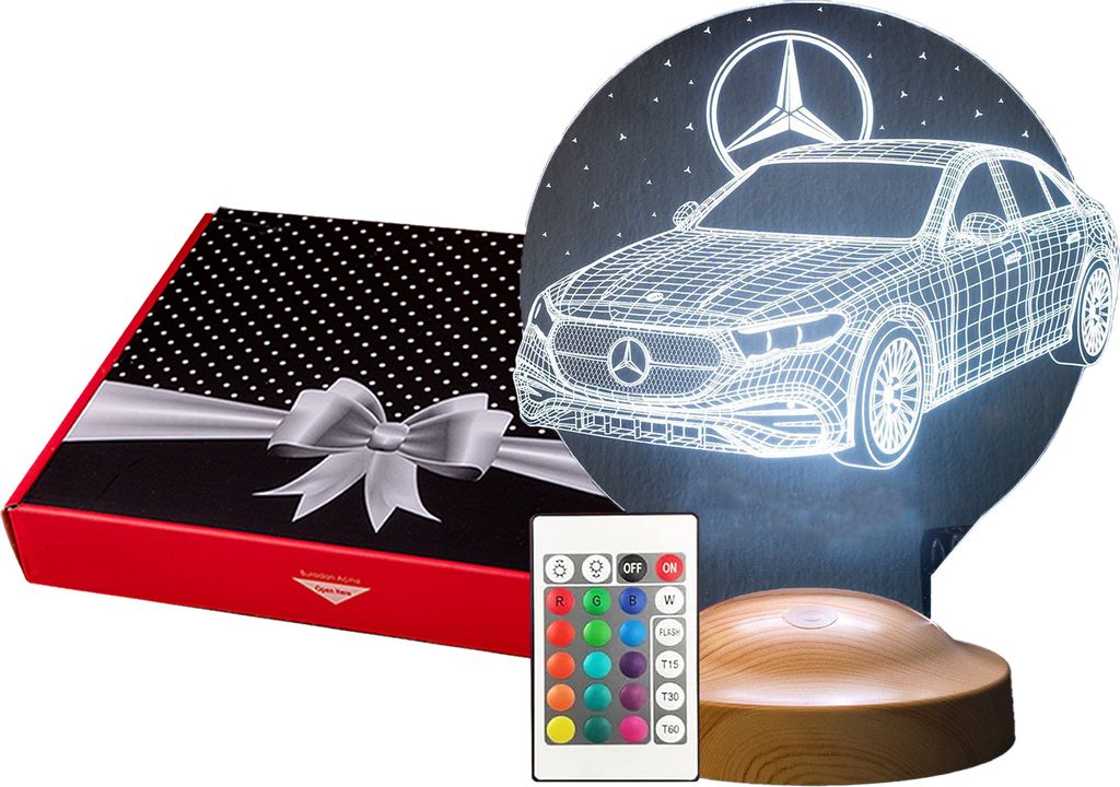 Automobil 3D Nachttischlampe Geschenke für Autofans Gravur Produktbild 