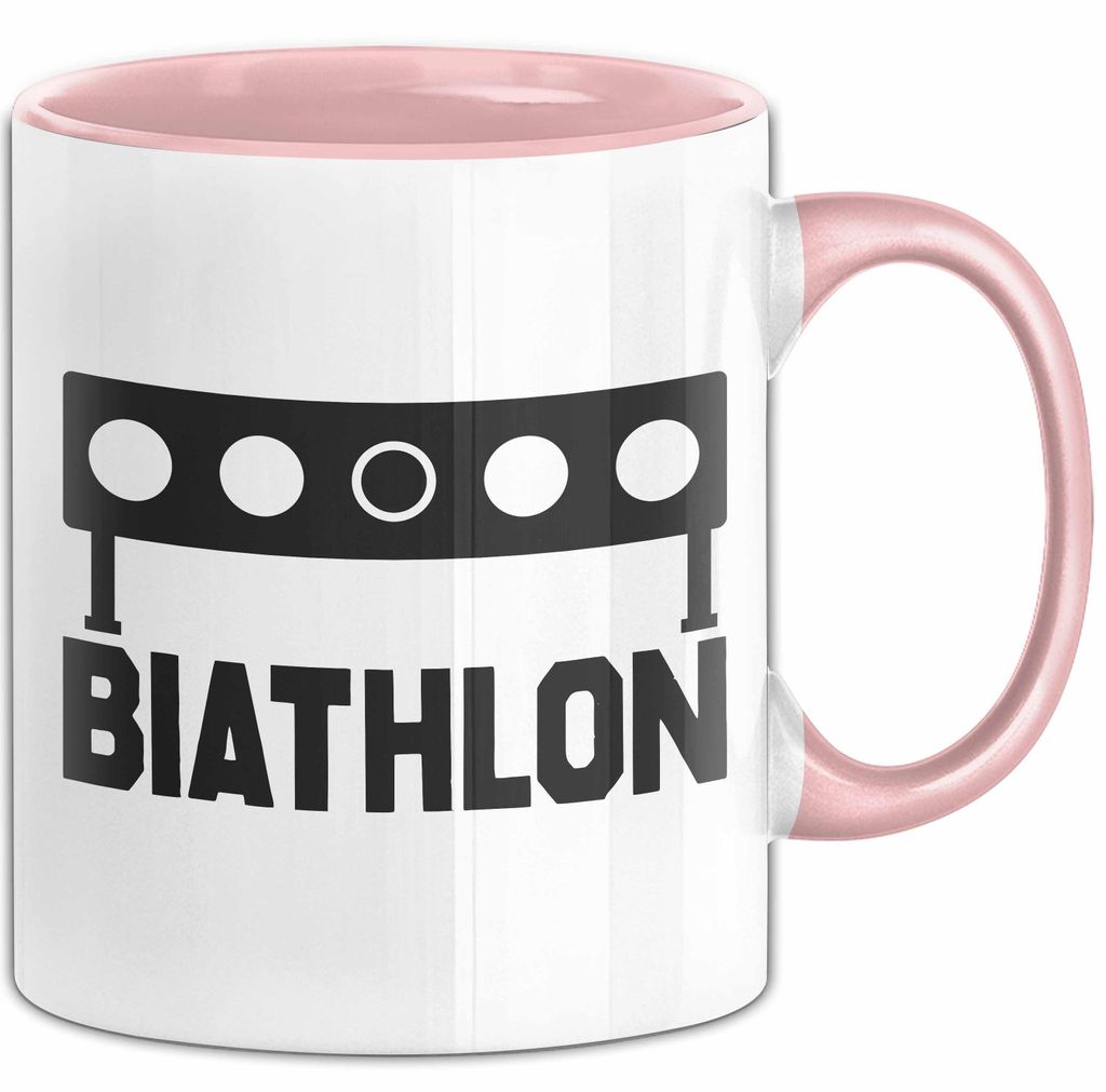 Biathlon Tasse Geschenk Wintersport Geschenke Biathlon Langläufer (Rosa)