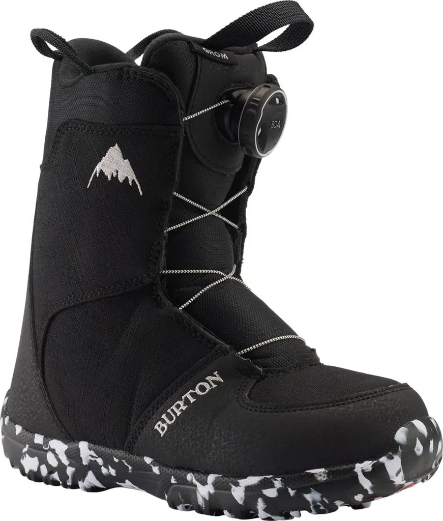 Burton Grom Boa Noir 13C/30,5 : Boots Snowboard Enfant Système Serrage