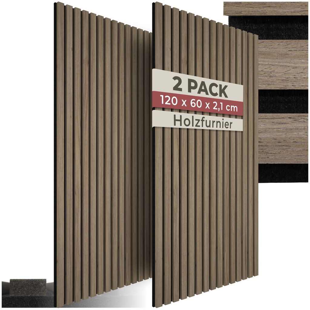 tectake® Akustikpaneele Sonic Wall Holzoptik in Eiche Produktbild 