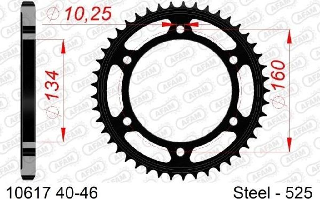 AFAM Standard Stahlritzel hinten 10617 - 525