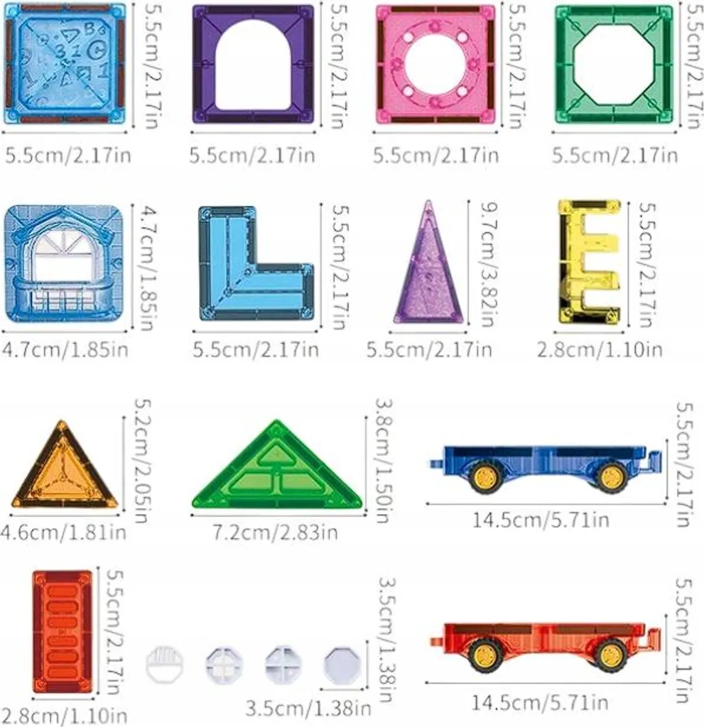 Coffret plaques magnétiques 110 pièces pour créer des engins de chantier