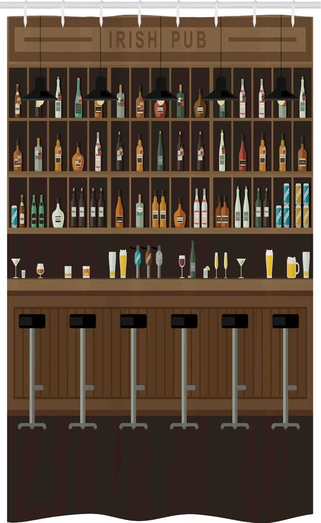 Tenda Doccia Irish Pub ABAKUHAUS 120x180 cm | Arredo Bagno Stile Vintage