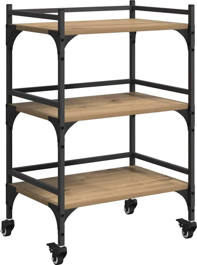 SYFAX Carrello Servizio Rovere 50x35x75.5 | Design Moderno Cucina - 1