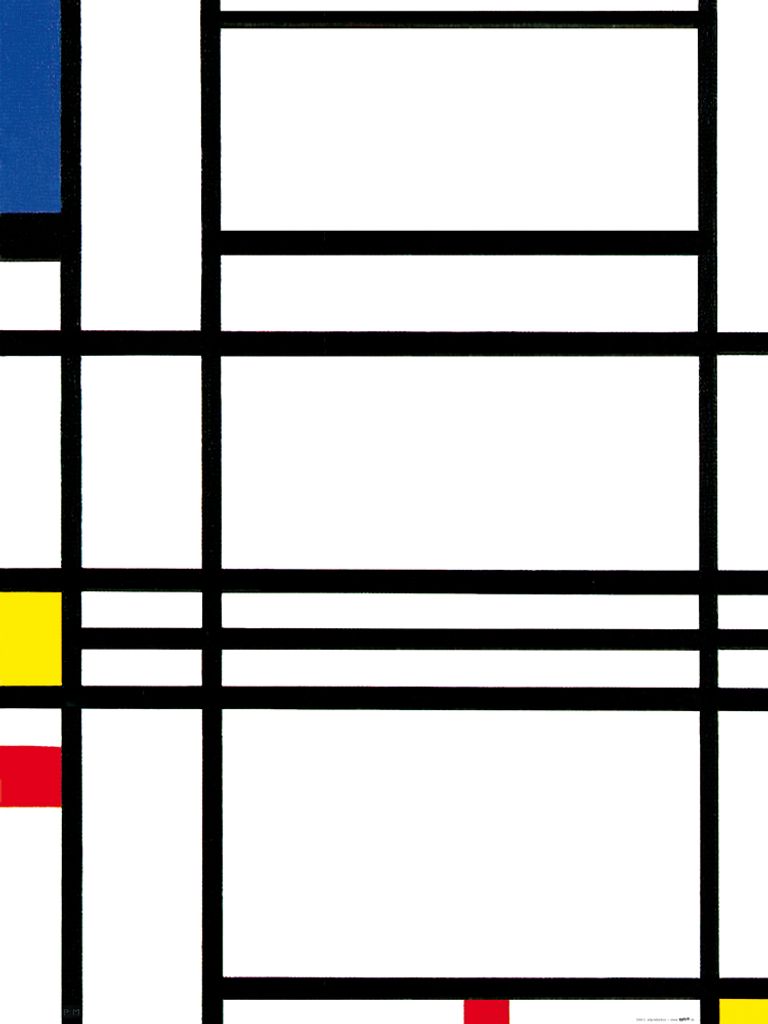 Piet Mondrian Kunstdruck Bild - Komposition No. 10, 1939-42 (80 x 60 cm)