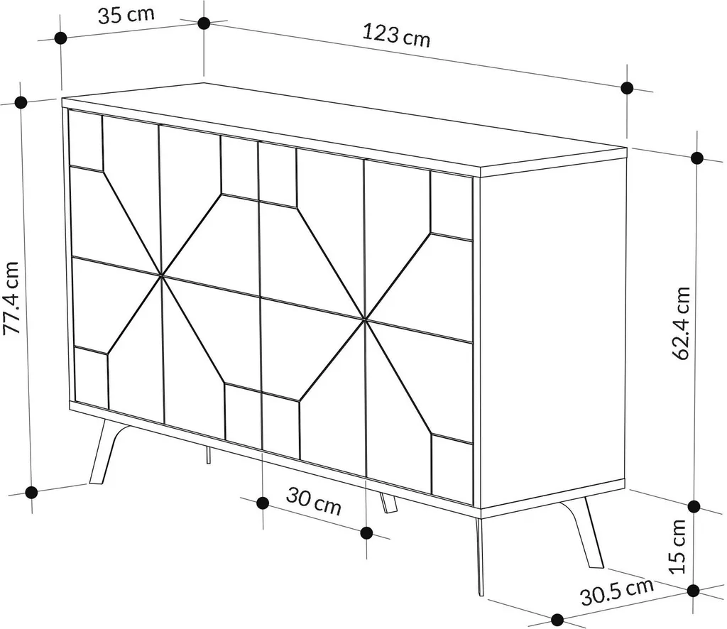 Commode Dune DTE Chêne : Solution de Rangement Verticale et Compacte - 5