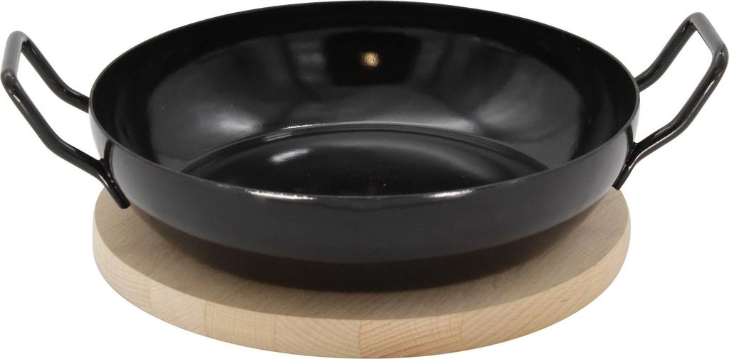 Krüger Schlemmerpfanne Nostalgie Ø24cm mit Holzteller, Produktbild 