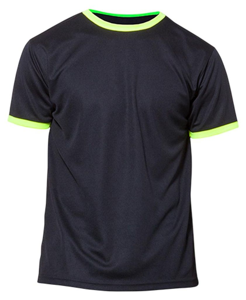 Nath - "Action" T-Shirt für Herren/Damen Uni, Sport, kurzärmlig LT3530 (S) (Schwarz/Fluoreszierendes Gelb)
