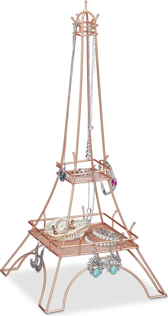 Organizer Gioielli Relaxdays Torre Eiffel in Metallo: Espositore Luxury