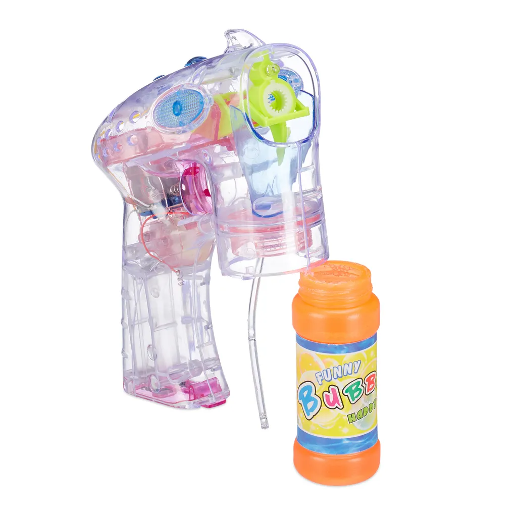 Pistolet à bulles automatique transparent avec éclairage LED multicolore - 6