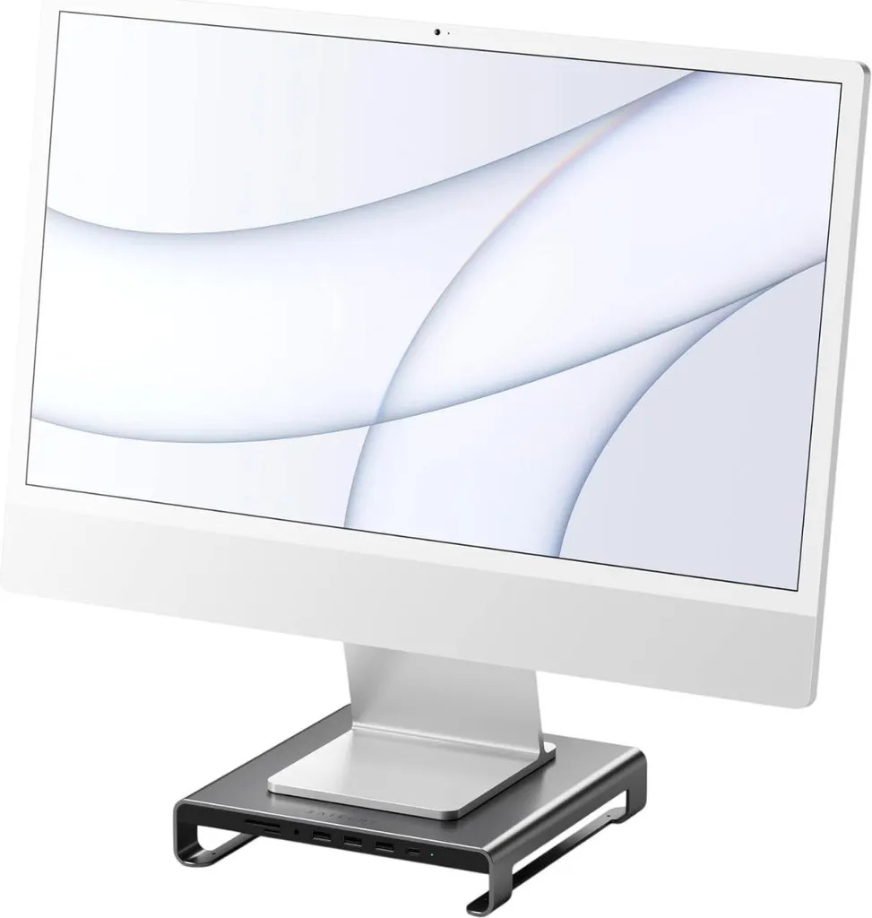 Support de moniteur avec Hub Type C Satechi Réhausseur Écran iMac Gris - 10