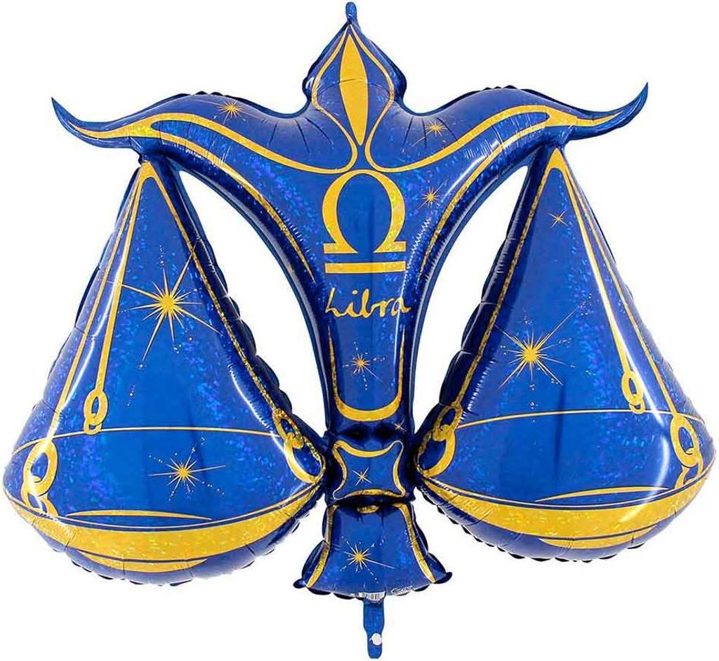 Shape Folienballon "Sternzeichen Waage" Blau Produktbild 
