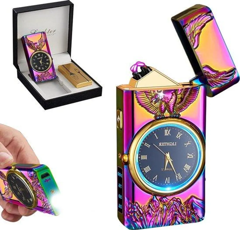 Briquet plasma rechargeable USB avec double arc électrique et coffret
