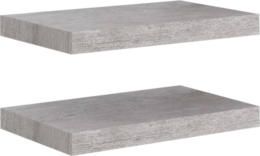 Schweberegale 2 Stk. Betongrau 40x23x3,8 cm MDF