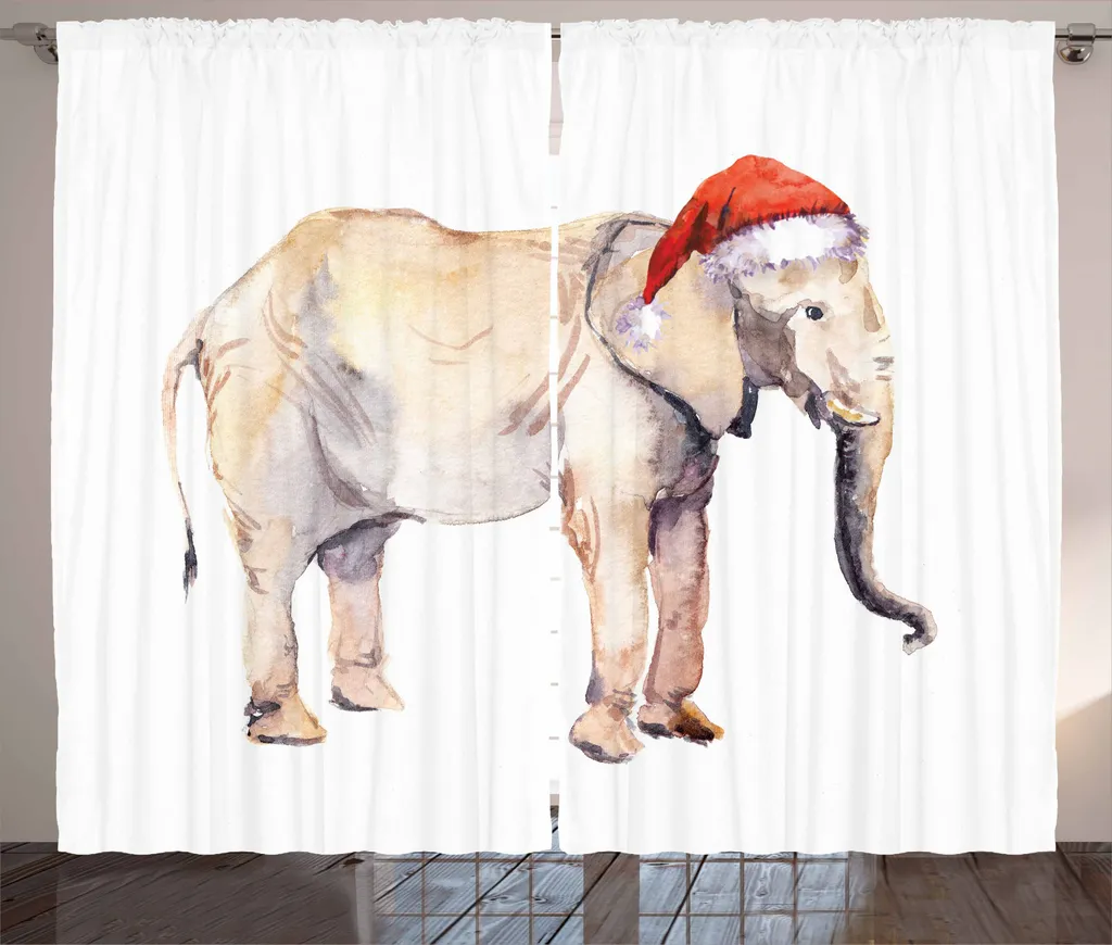 Tenda Natalizia Design Elefanti Acquerello ABAKUHAUS 280x245 cm