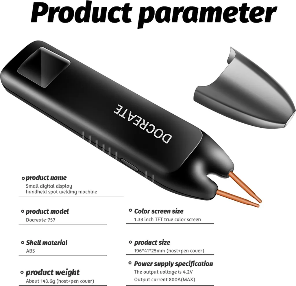 Soudeuse par points numérique LCD pour pack batterie 18650 portable - 9