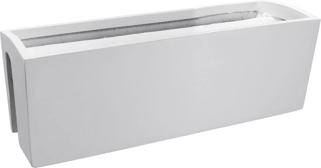 VIVANNO Balkonkasten Fiberglas BALKONA CLASSIC Kasten, Weiß matt - 60x19x21,50 cm