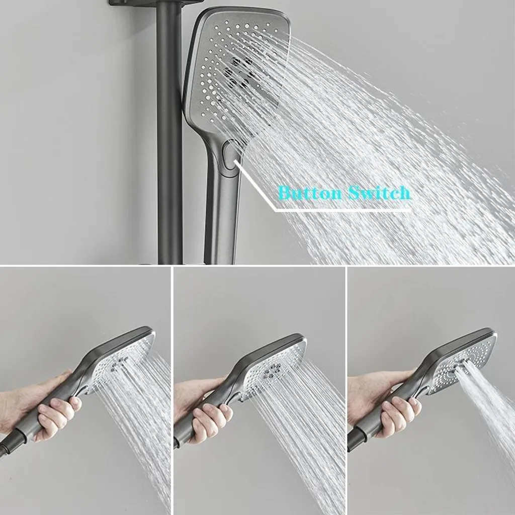 Ensemble de douche réglable 85-120cm - Écran Digital et Design Piano