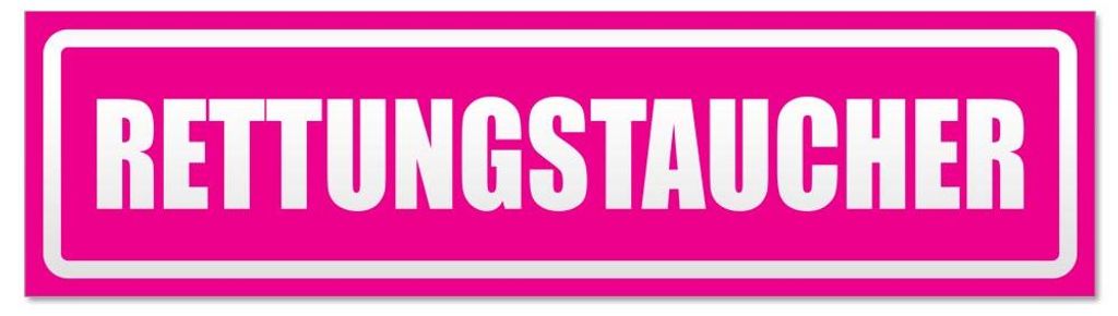 Kiwistar - Autoaufkleber - Pink - 45 x 12 cm - Rettungstaucher invertiert - Hinweis Aufkleber Sticker für Auto, Kfz, Fahrrad, PKW, LKW