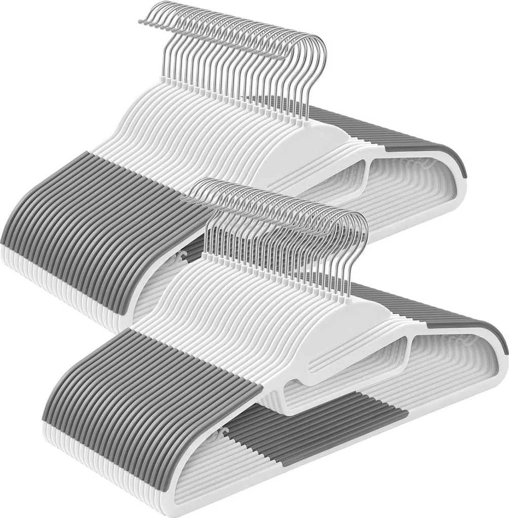 20 Grucce Trasparenti Per Armadio 40,6 Cm – Appendini In Plastica Resistente Con Gancio Girevole Oro, Antiscivolo E Ultra Sottili, Salvaspazio - 2