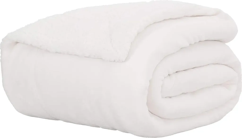 vidaXL Coperta in pile bianca 240 x 270 cm