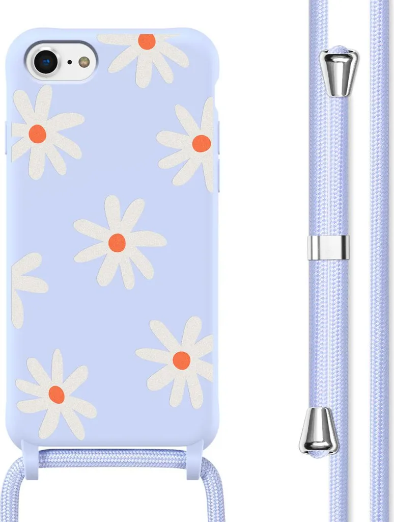 Custodia in silicone imoshion con nastro iPhone SE (2022 / 2020) / 8 / 7 - Lilla Flower Distance