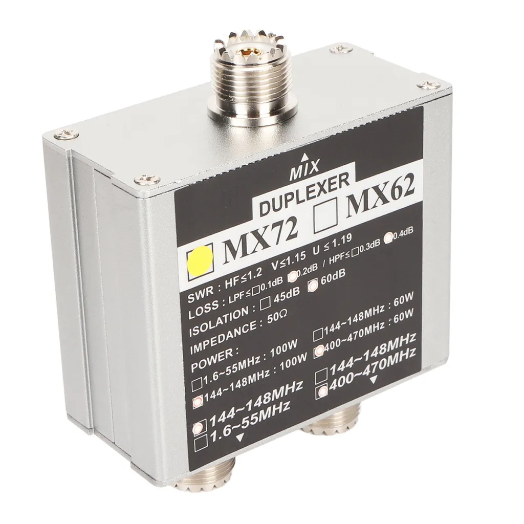 MX72 Duplexeur Portable VHF UHF Multi Fréquence à Faible Perte Signal