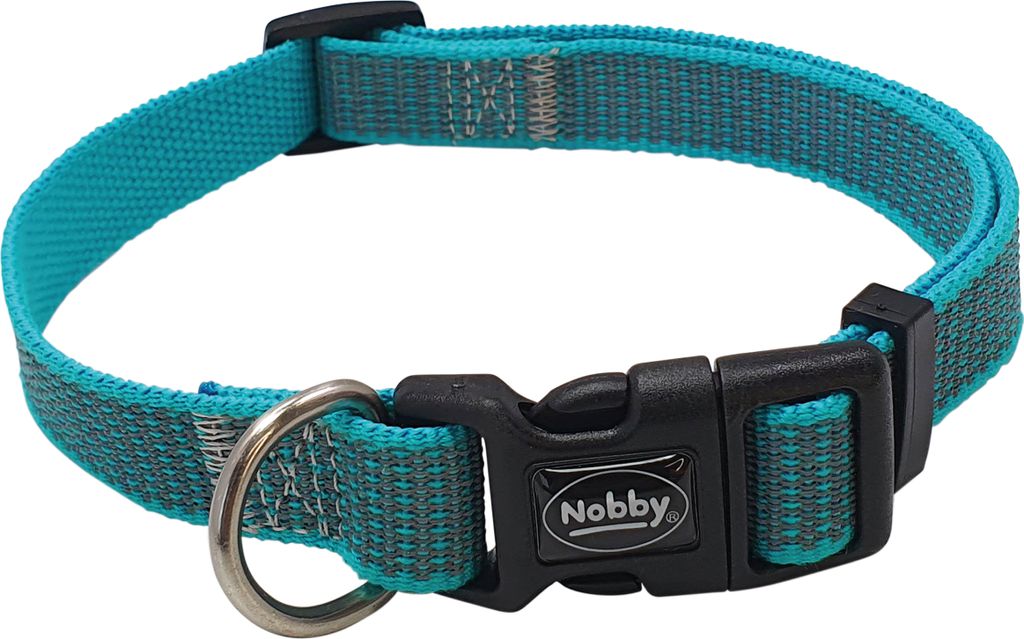 Nobby Halsband "FULL REFLECT" hellblau L-XL: L: 40-65 cm, B: 25 mm