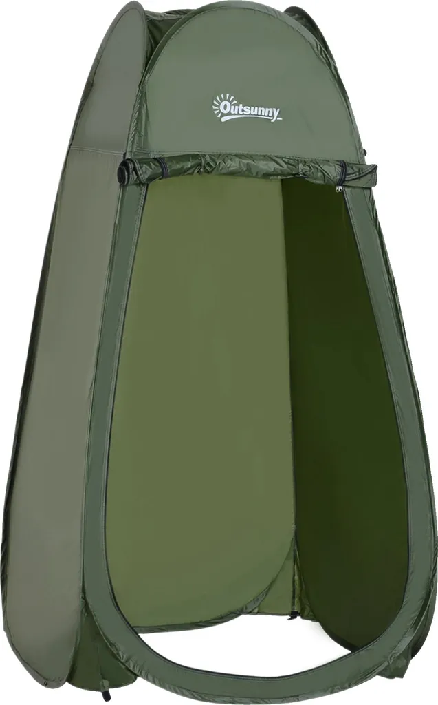 Tente de douche hydrofuge 185 cm abri de camping vert en synthétique compact
