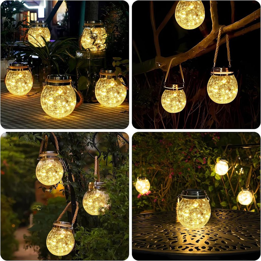 Solarlampen, 2PCS 30 LED Solarleuchte Glas, IP55 Produktbild 6