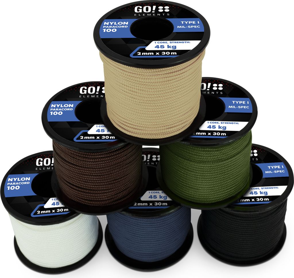 GO!elements 30m Paracord 2mm Seil aus reißfester Produktbild 