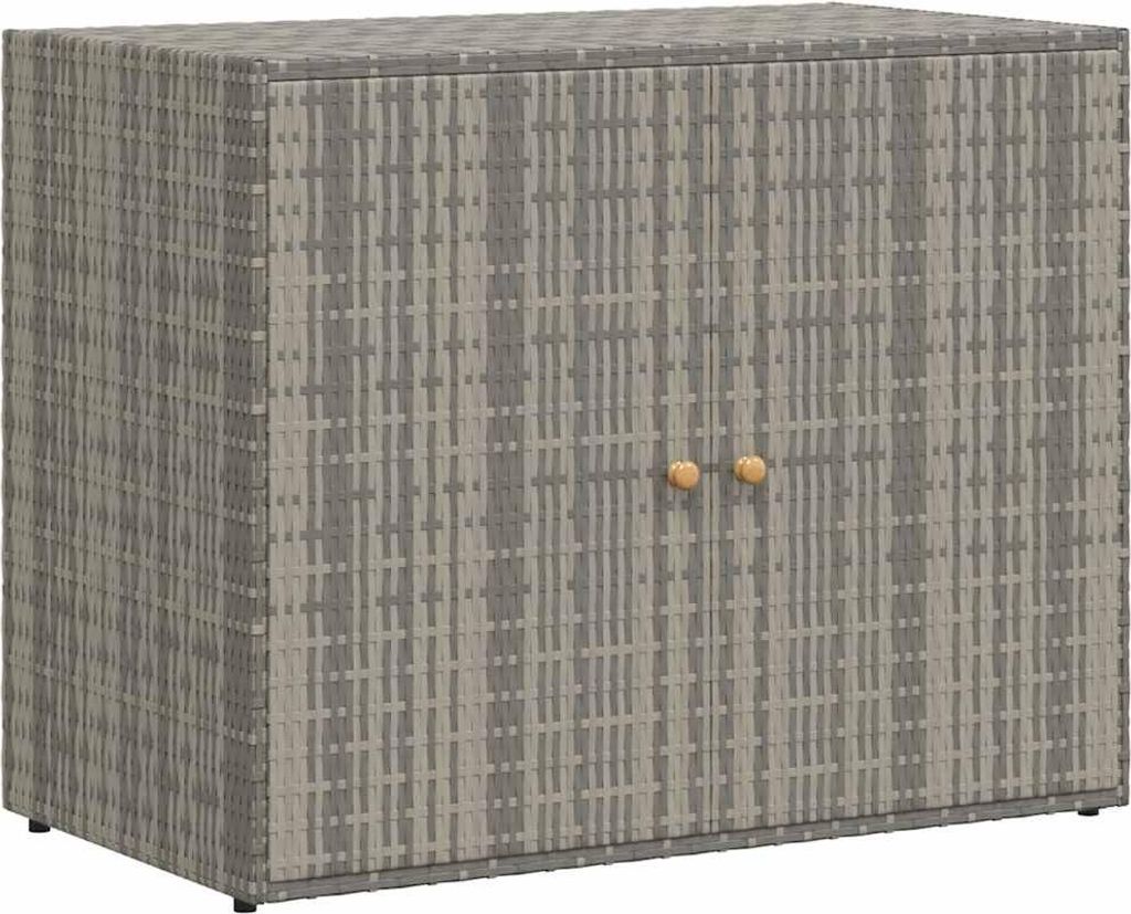vidaXL Zahradní skříň šedá 100x55,5x80 cm Poly ratan Obrázek produktu 