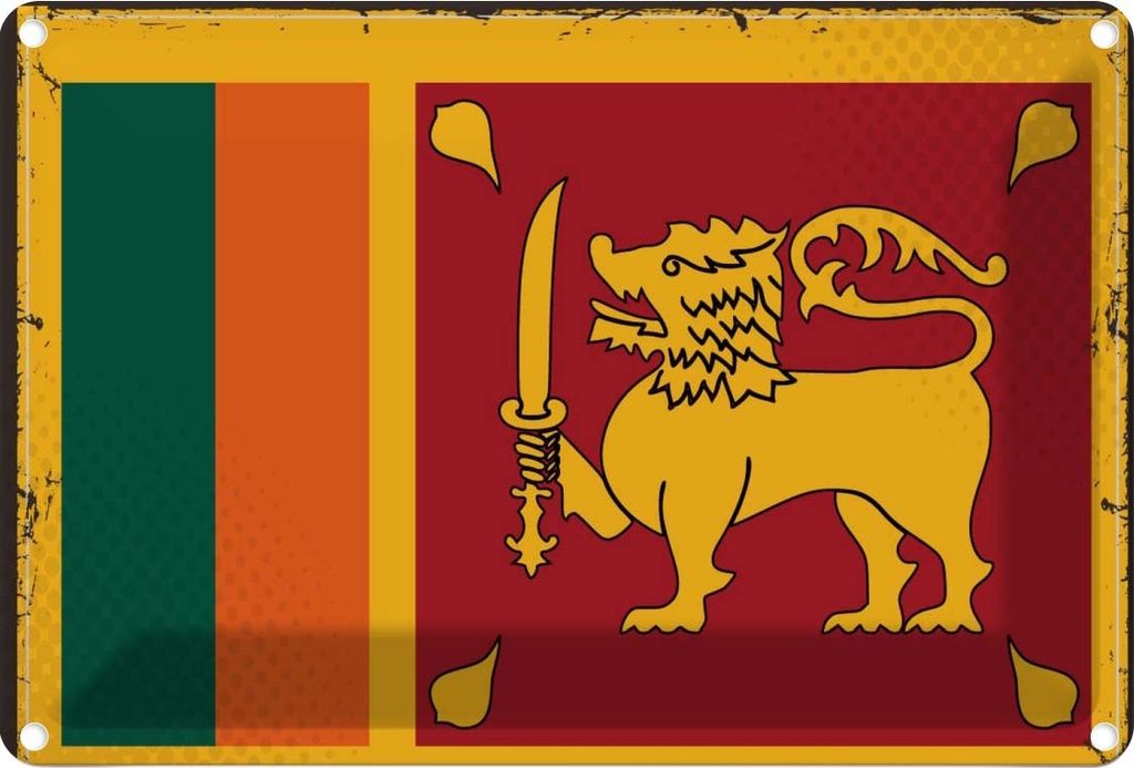 vianmo Blechschild 20x30 cm Sri Lankas Lanka Flagge Fahne Wappen
