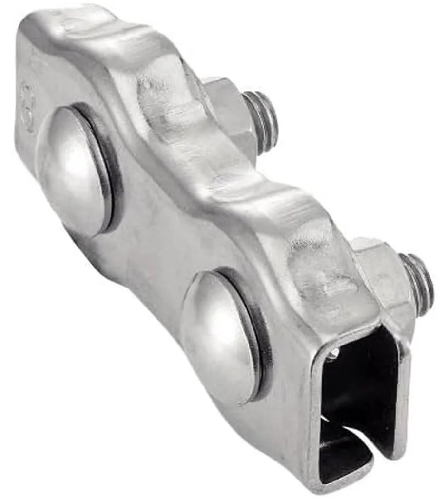5 Serre-Câbles Plats Doubles 8mm en Inox A4 D-Work pour Câblage