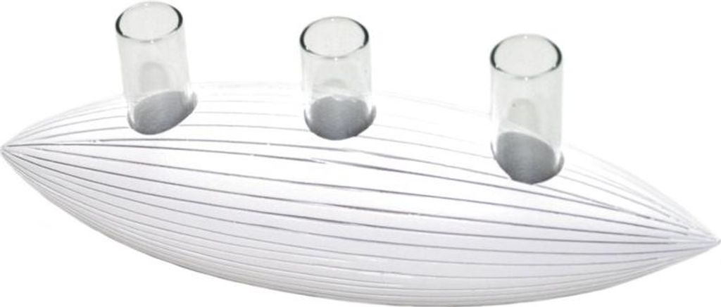 Design-Vase SERAPHINA aus Mangoholz mit Glas, in weiß, schwarz oder braun , Farbe:schwarz