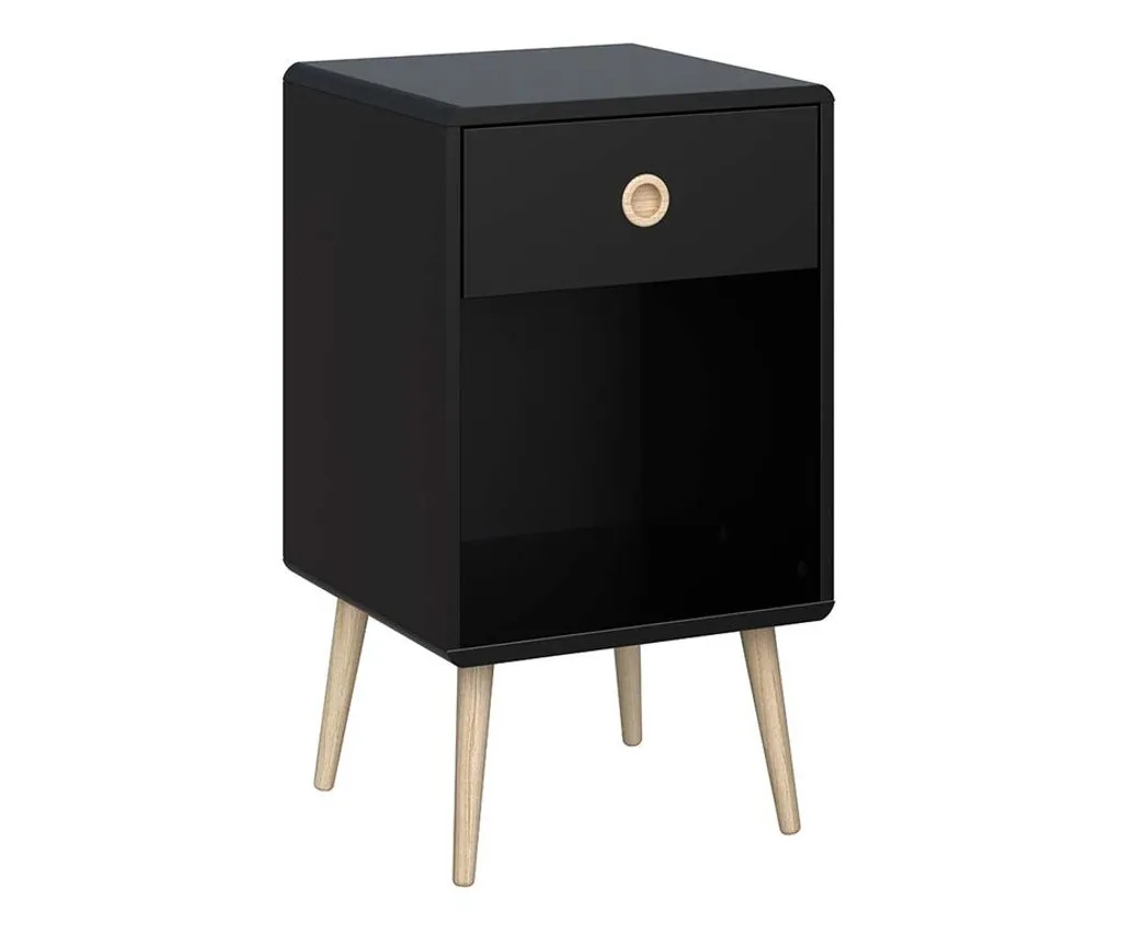 Steens Softline Table de nuit 1 tiroir noir - Table de chevet design