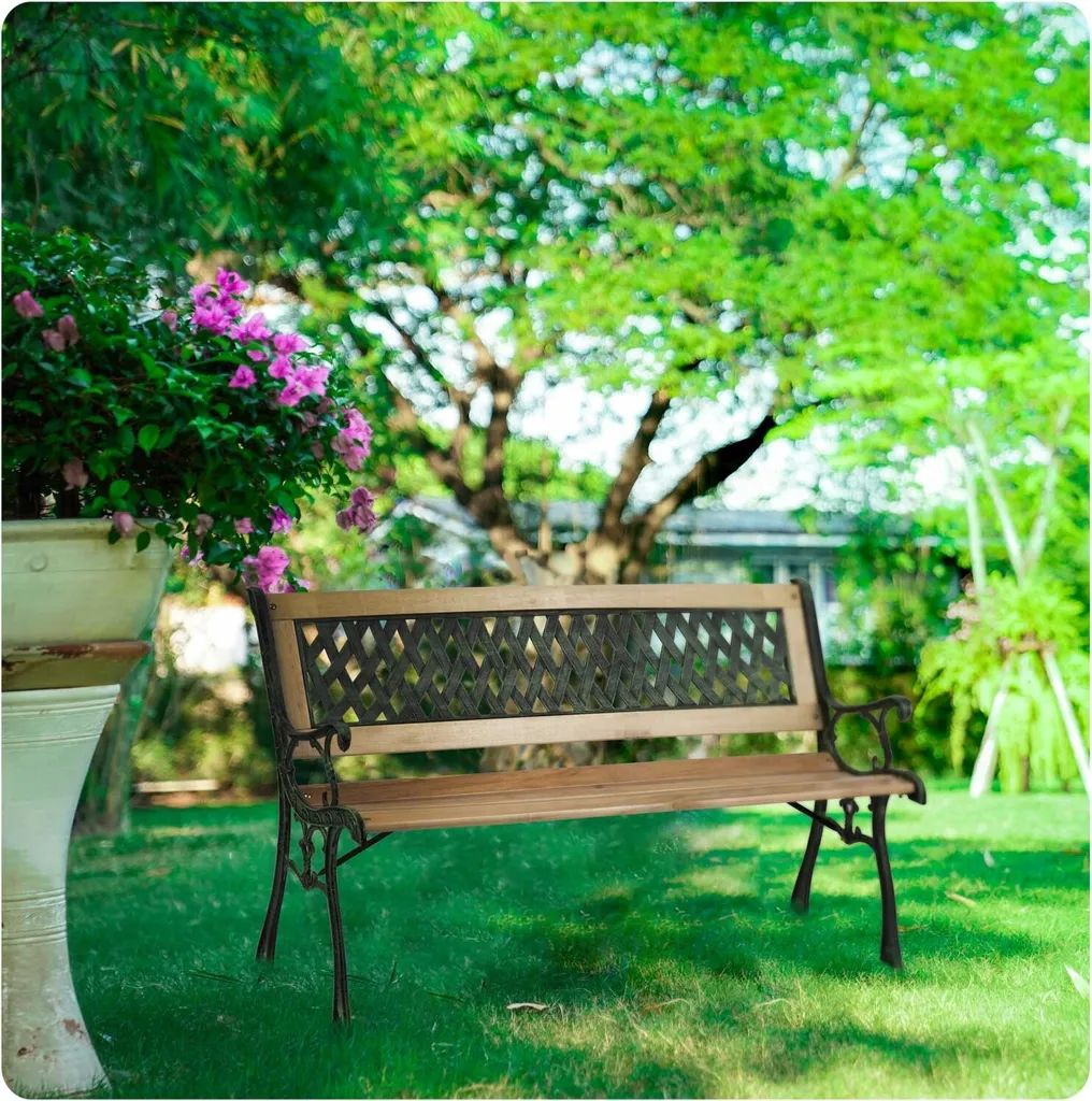 Banc extérieur Fusio 124cm résistant aux intempéries avec dossier
