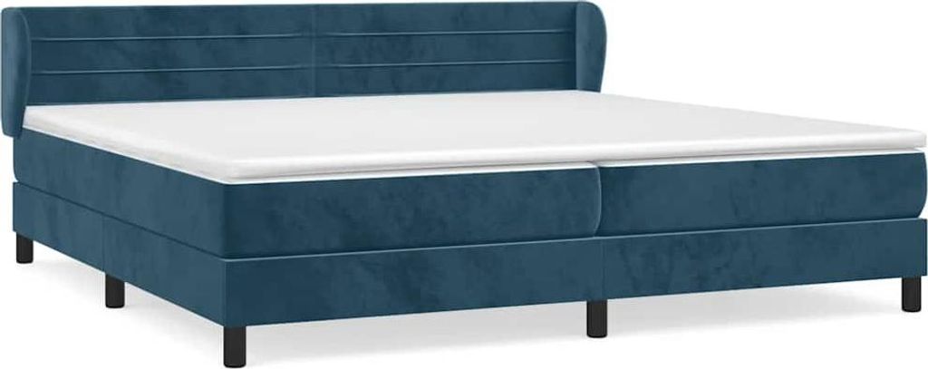 vidaXL Boxspringbett mit Matratze Dunkelblau 200x200 cm Samt