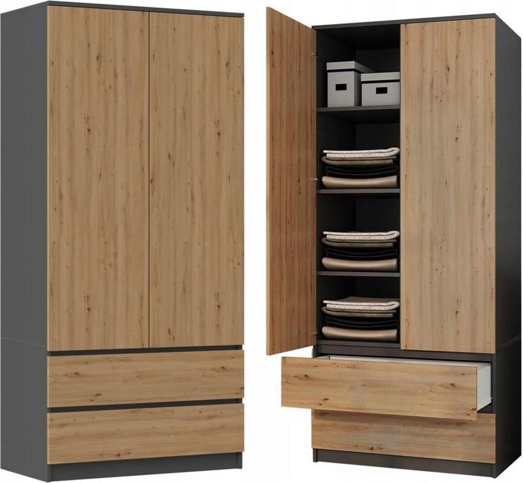 Kleiderschrank mit griffloser Front Jorn 90 cm Produktbild 5
