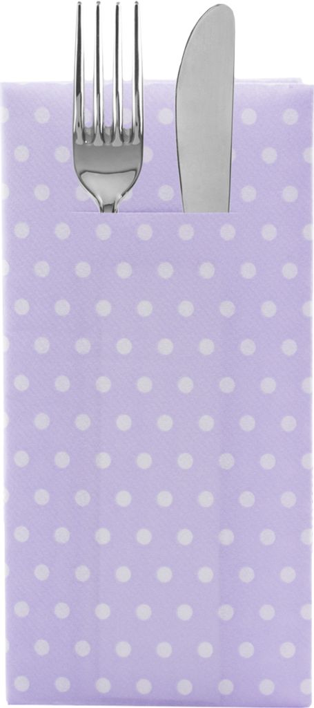 Sovie HOME Besteckserviette Iris in Lila aus Linclass Airlaid 40 x 40 cm, 1/8 Falz, 12 Stück - Punkte