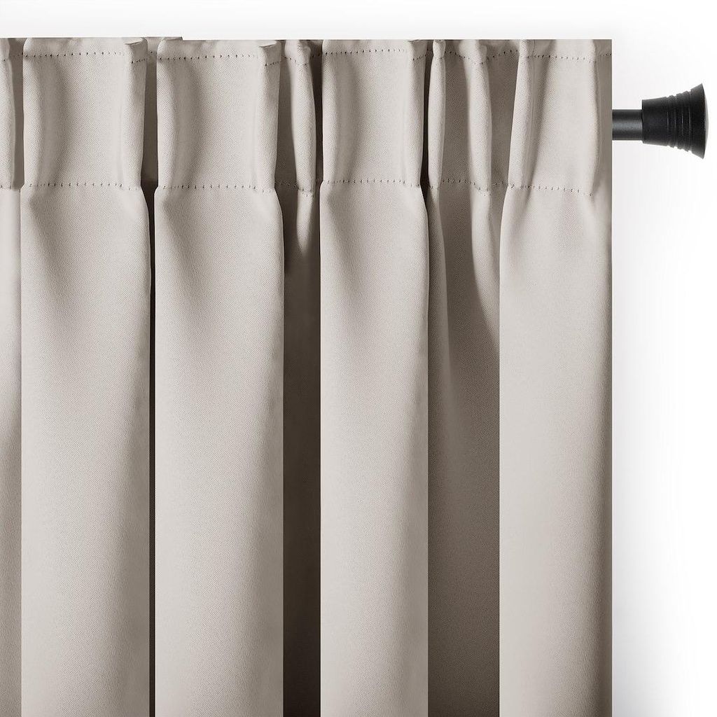 Gardine Kräuselband Multifunktionsband 140x230 cm Hell Beige Vorhang Einfarbig Verdunklungsvorhang Aufhängung Pleat