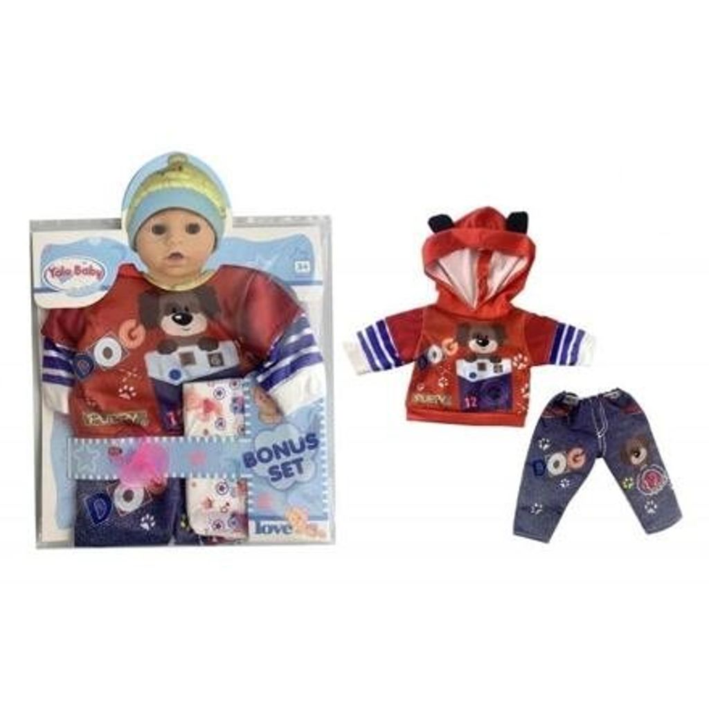 Puppenkleidung Set 7-teilig - Für 14-18 Zoll Babypuppen Mit Erdbeer-Anhänger
